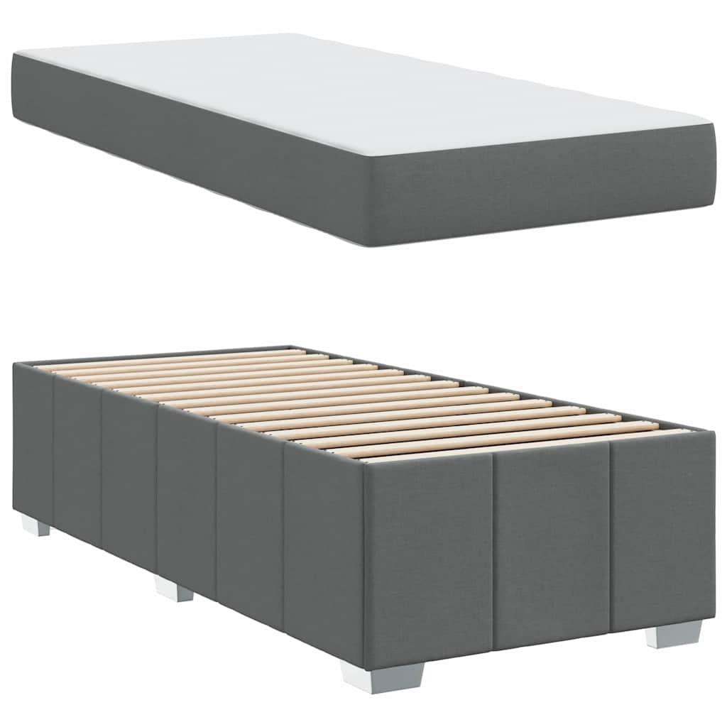 Struttura del letto Grigio scuro 100 x 200 cm Tessuto | homemem39