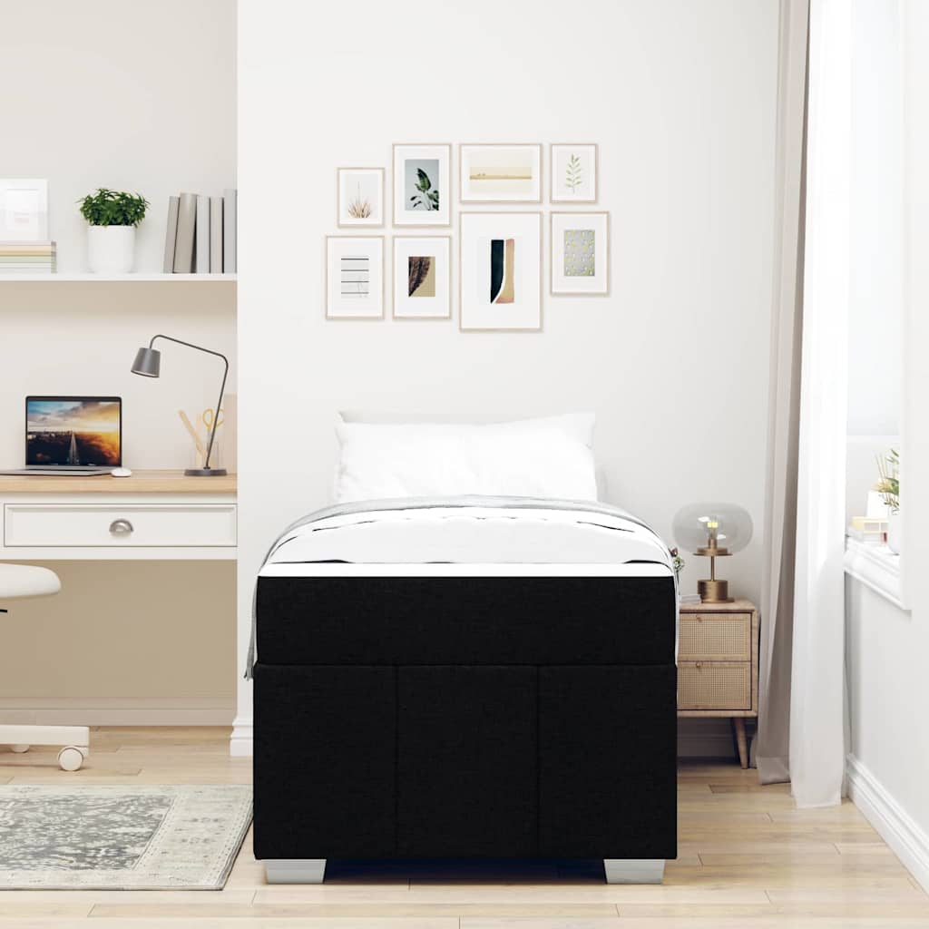 Struttura del letto con materasso Nero 100 x 200 cm Tessuto | homemem39