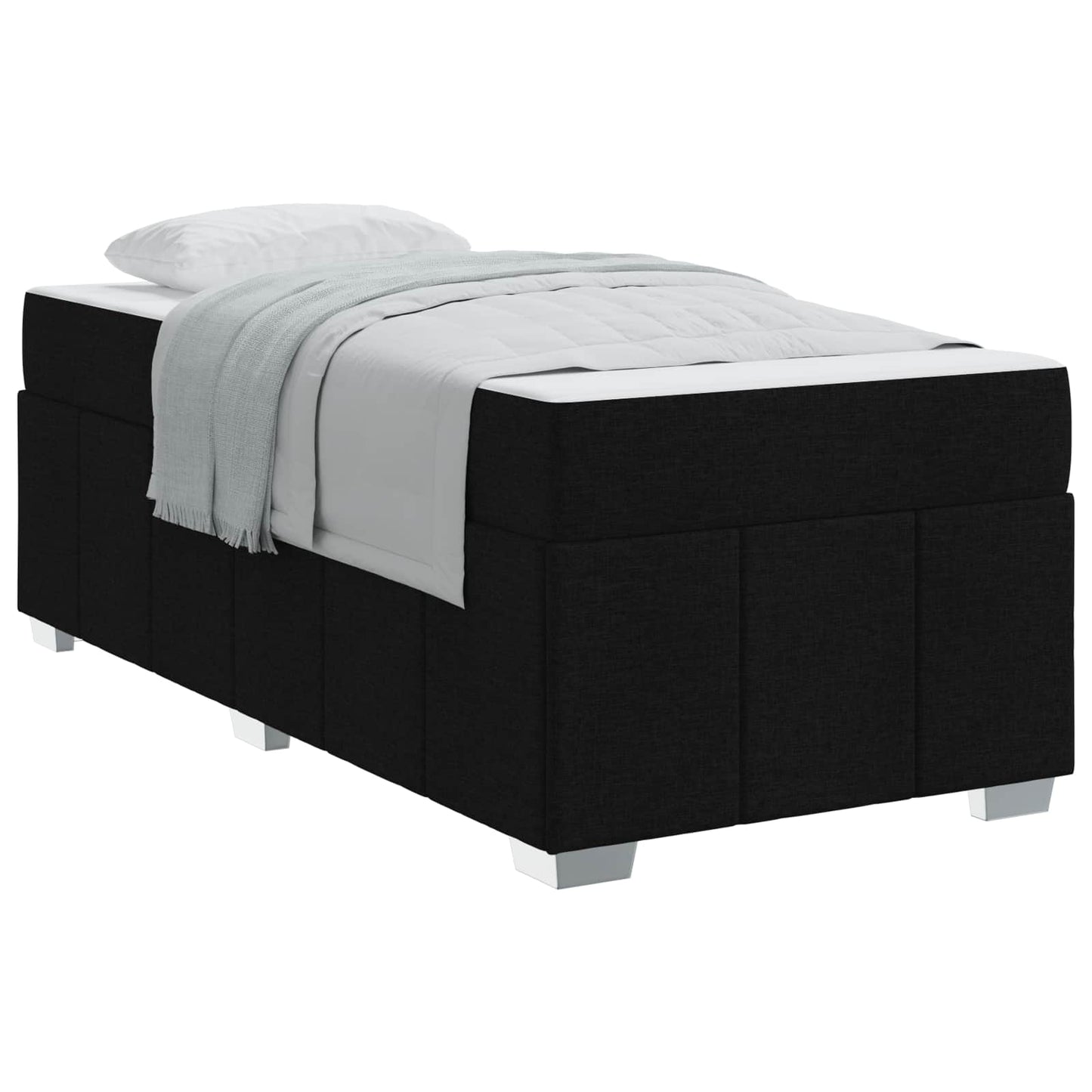 Struttura del letto con materasso Nero 100 x 200 cm Tessuto | homemem39
