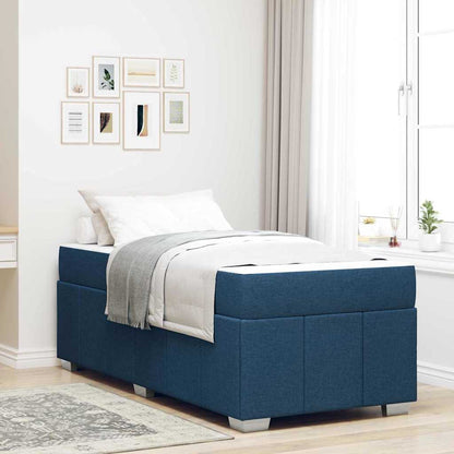 Struttura del letto con materasso Blu 100 x 200 cm Tessuto | homemem39