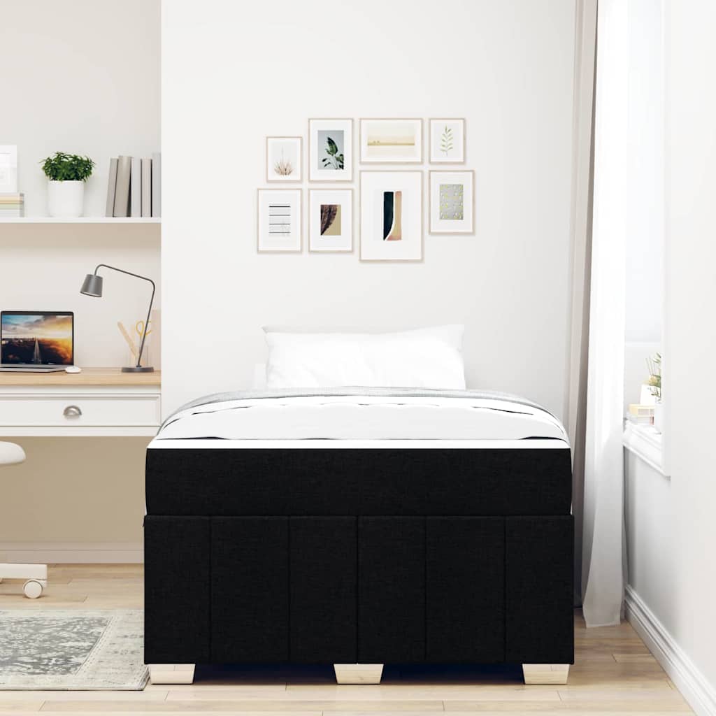 Struttura del letto con materasso Nero 120 x 200 cm Tessuto | homemem39