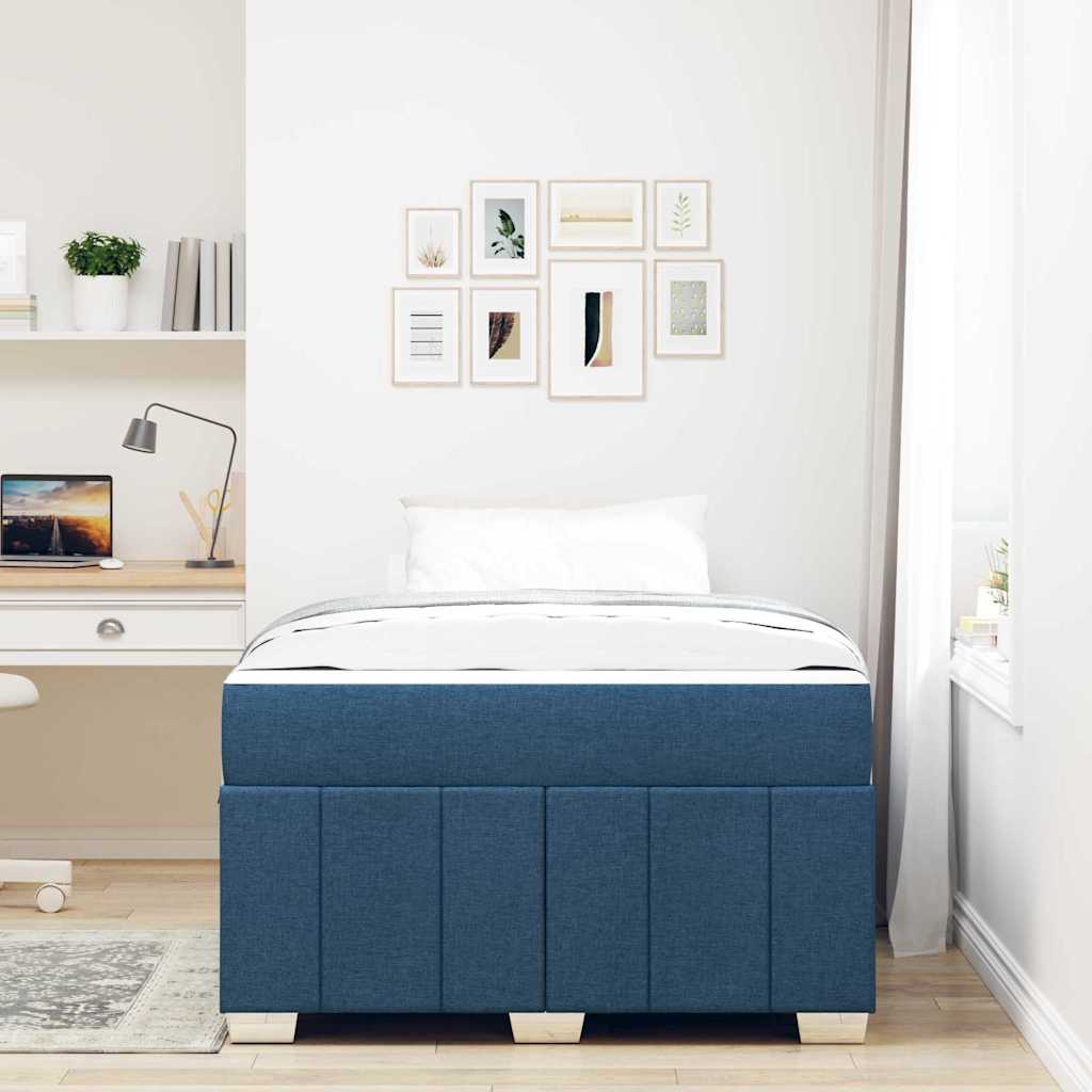 Struttura del letto con materasso Blu 120 x 200 cm Tessuto | homemem39