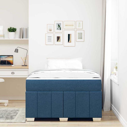 Struttura del letto con materasso Blu 120 x 200 cm Tessuto | homemem39