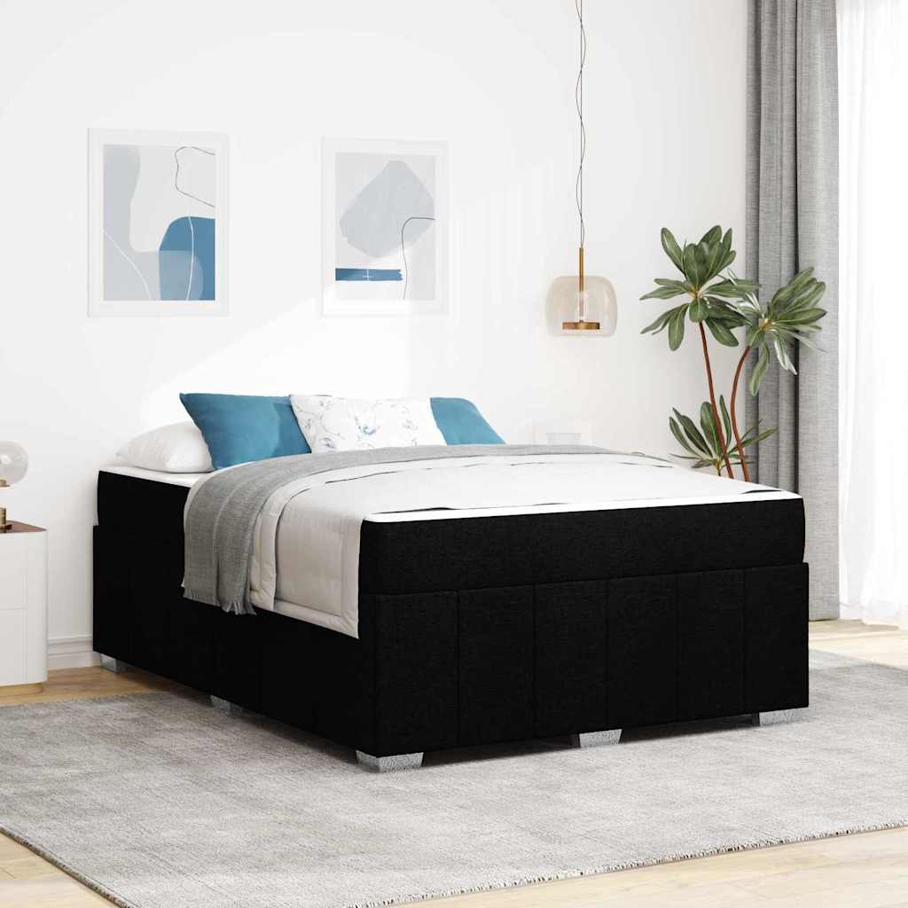 Struttura del letto con materasso Nero 160 x 200 cm Tessuto | homemem39
