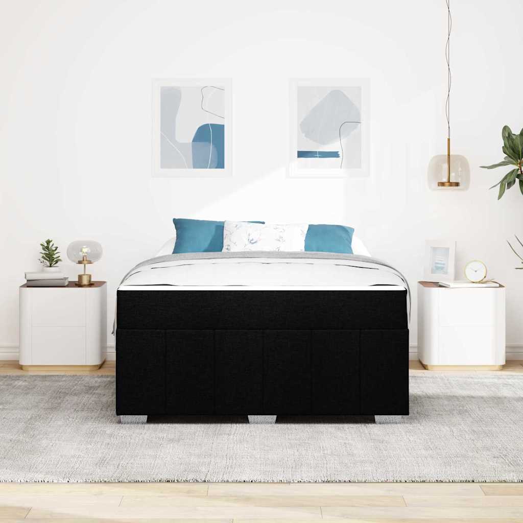 Struttura del letto con materasso Nero 160 x 200 cm Tessuto | homemem39
