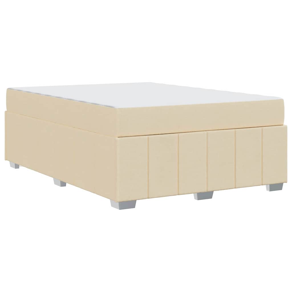 Struttura del letto con materasso Crema 160 x 200 cm Tessuto