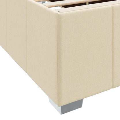 Struttura del letto con materasso Crema 180 x 200 cm Tessuto