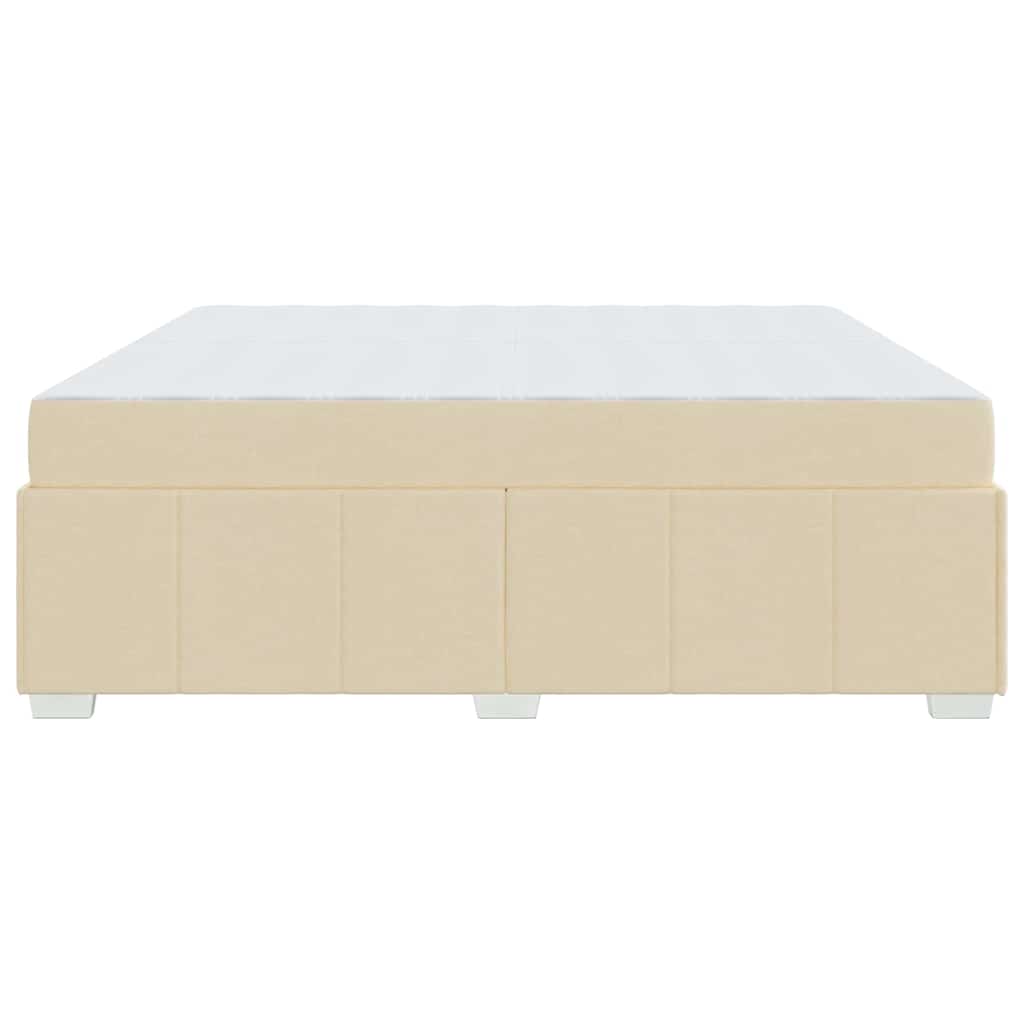 Struttura del letto con materasso Crema 200 x 200 cm Tessuto