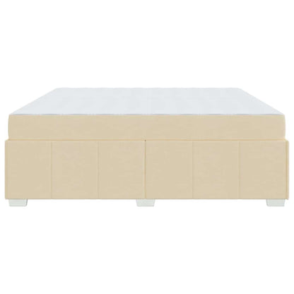 Struttura del letto con materasso Crema 200 x 200 cm Tessuto