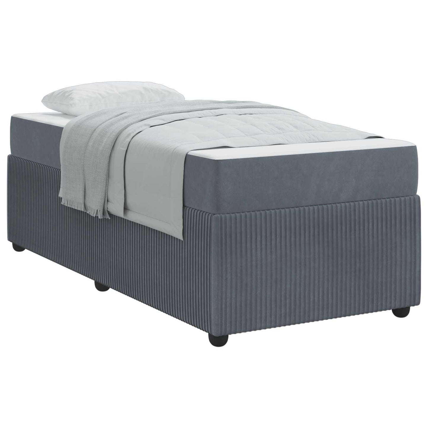 Struttura del letto Grigio scuro 80 x 200 cm Tessuto | homemem39