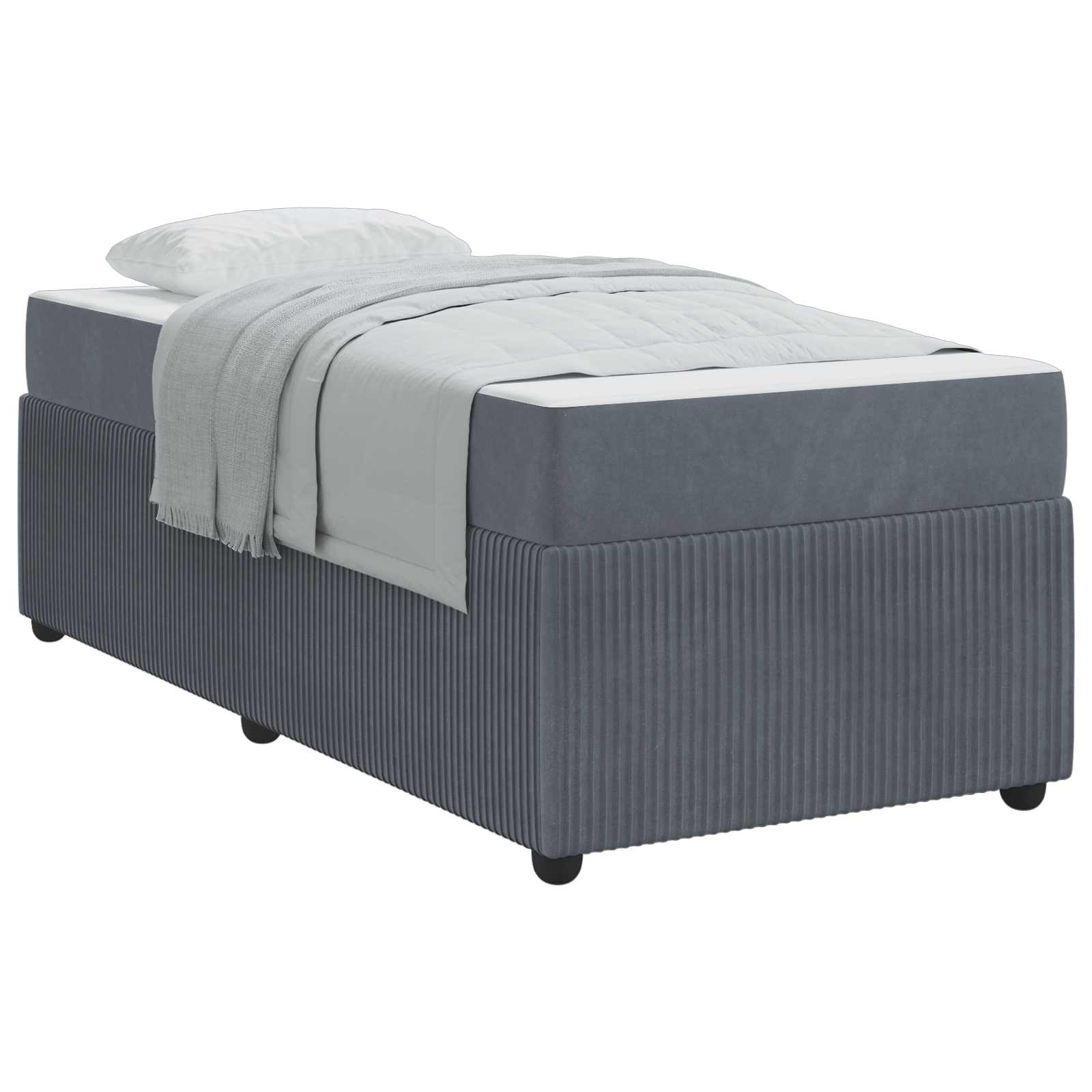 Struttura del letto Grigio scuro 80 x 200 cm Tessuto | homemem39