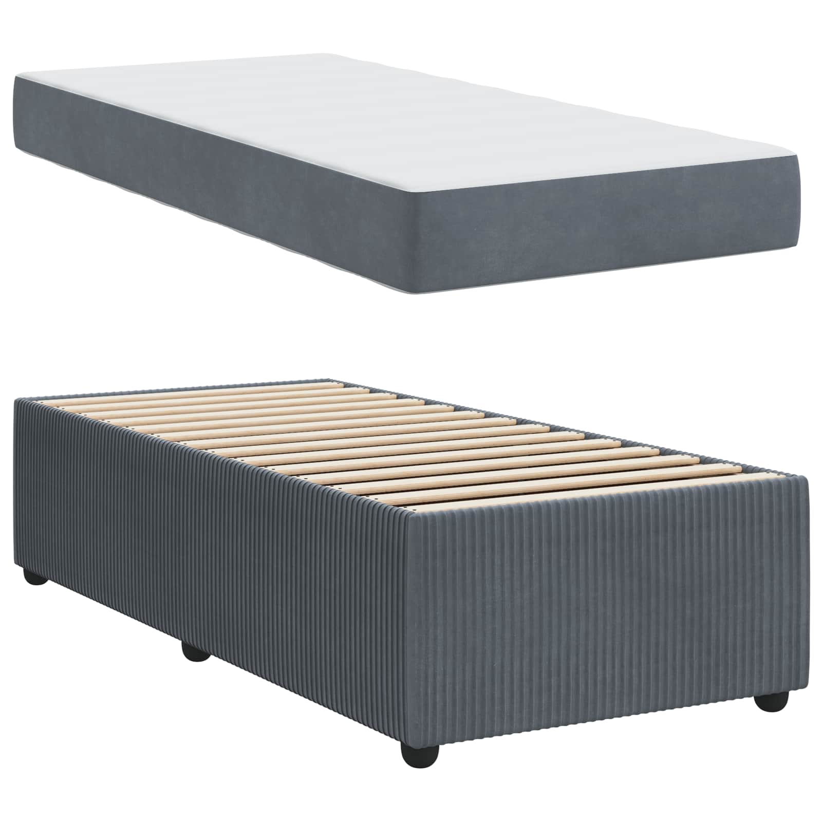 Struttura del letto Grigio scuro 80 x 200 cm Tessuto | homemem39