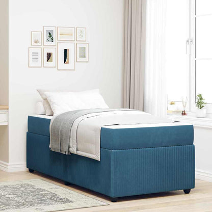 Struttura del letto con materasso Blu 80 x 200 cm Tessuto | homemem39