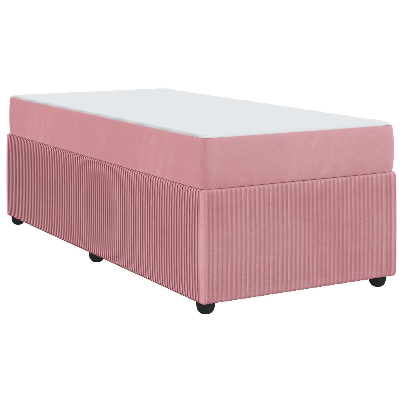 Struttura del letto con materasso Rosa 80 x 200 cm Tessuto | homemem39