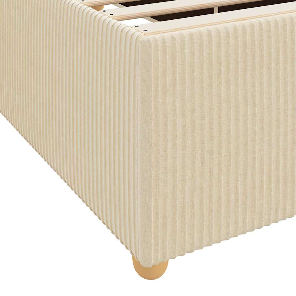 Struttura del letto con materasso Crema 90 x 190 cm Tessuto