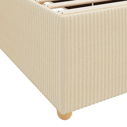 Struttura del letto con materasso Crema 90 x 190 cm Tessuto