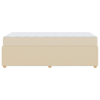 Struttura del letto con materasso Crema 90 x 190 cm Tessuto