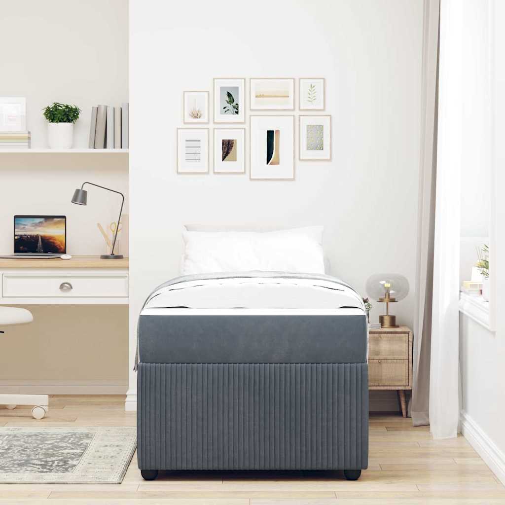 Struttura del letto Grigio scuro 90 x 190 cm Tessuto | homemem39