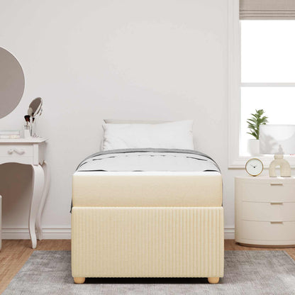 Struttura del letto con materasso Crema 90 x 200 cm Tessuto | homemem39