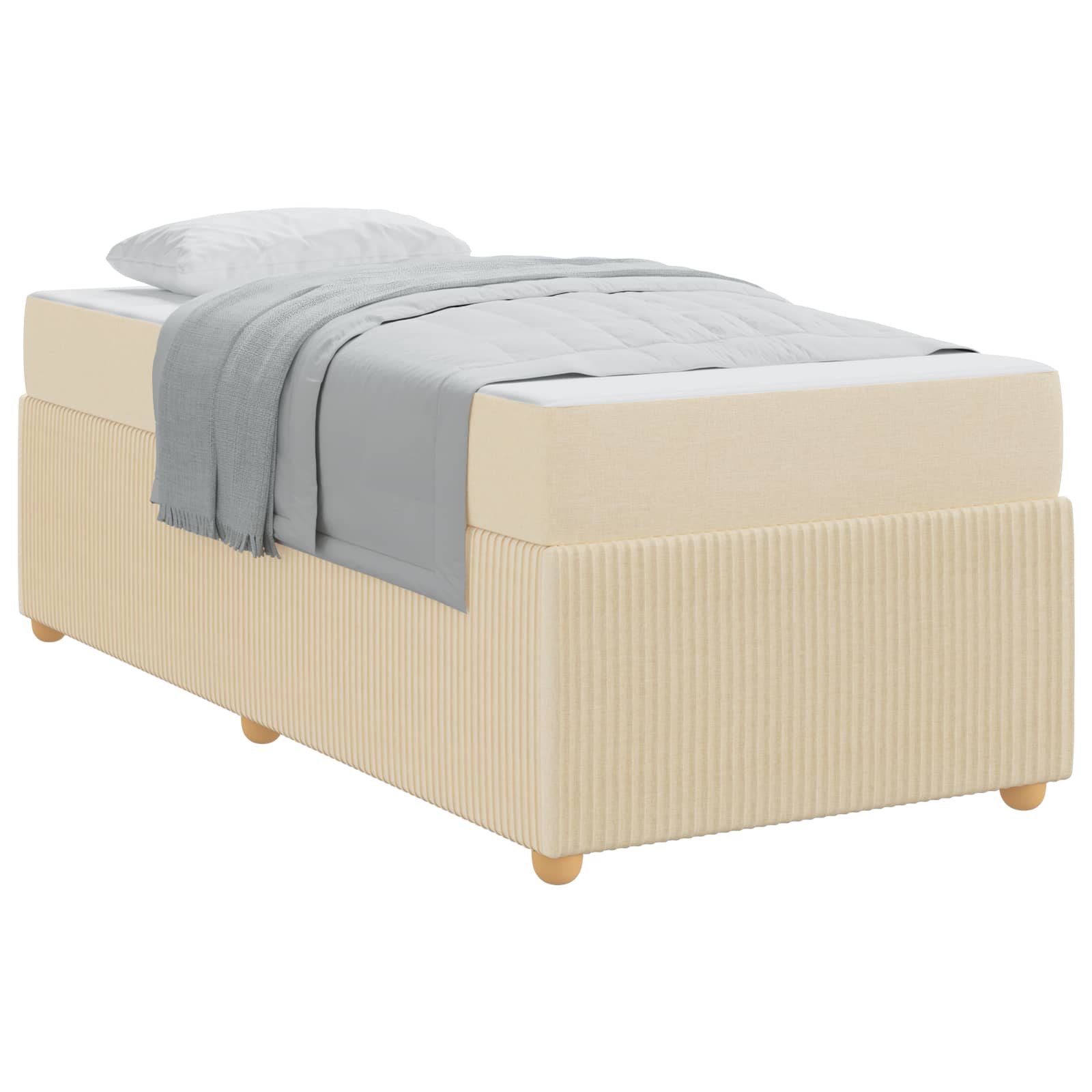 Struttura del letto con materasso Crema 90 x 200 cm Tessuto | homemem39