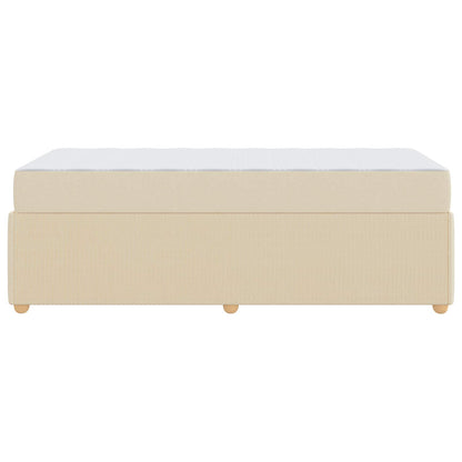 Struttura del letto con materasso Crema 90 x 200 cm Tessuto