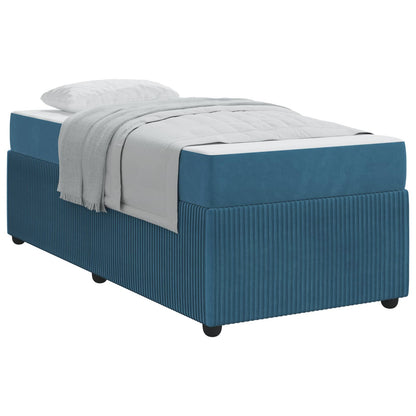 Struttura del letto con materasso Blu 90 x 200 cm Tessuto | homemem39