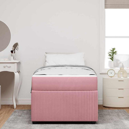 Struttura del letto con materasso Rosa 90 x 200 cm Tessuto | homemem39