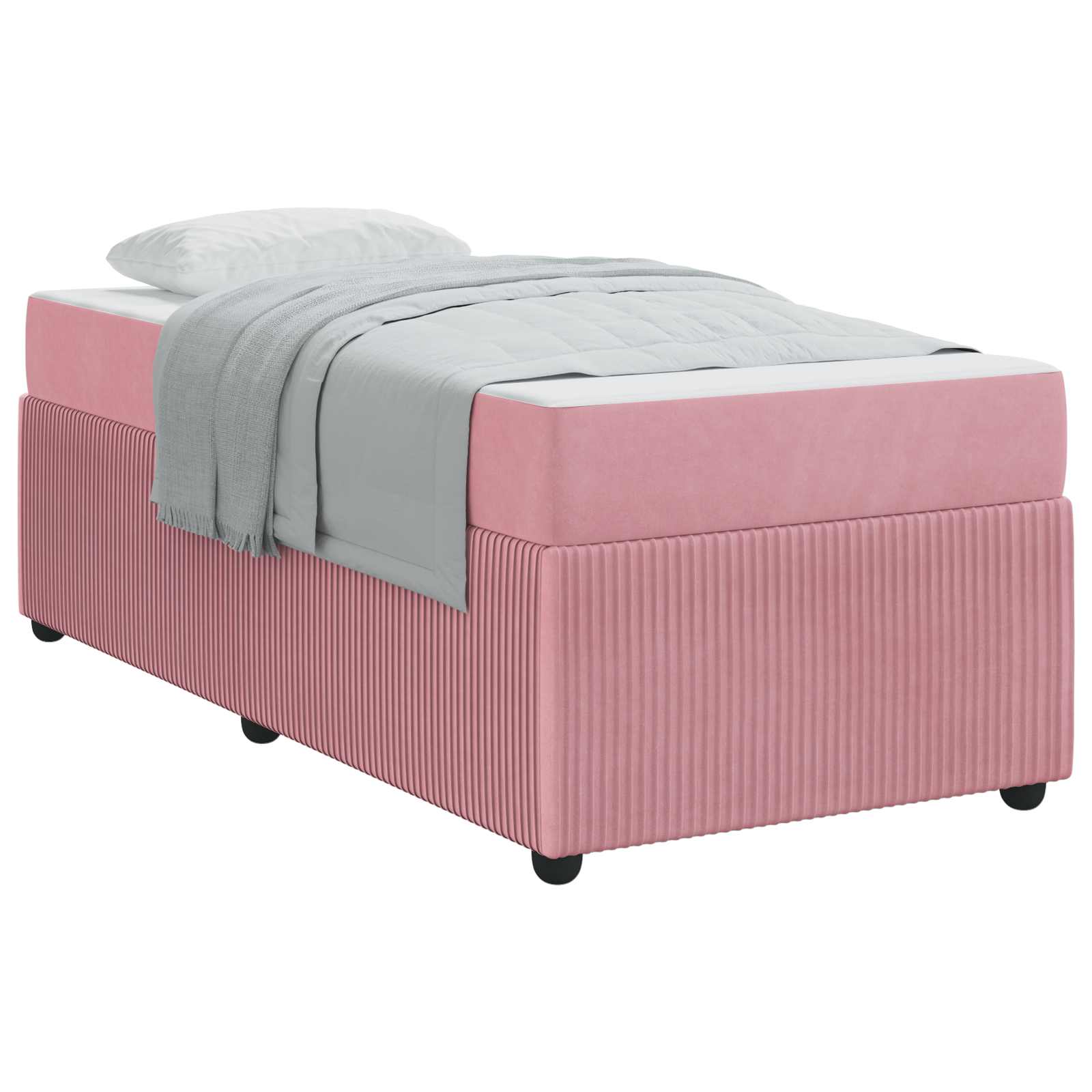 Struttura del letto con materasso Rosa 90 x 200 cm Tessuto | homemem39
