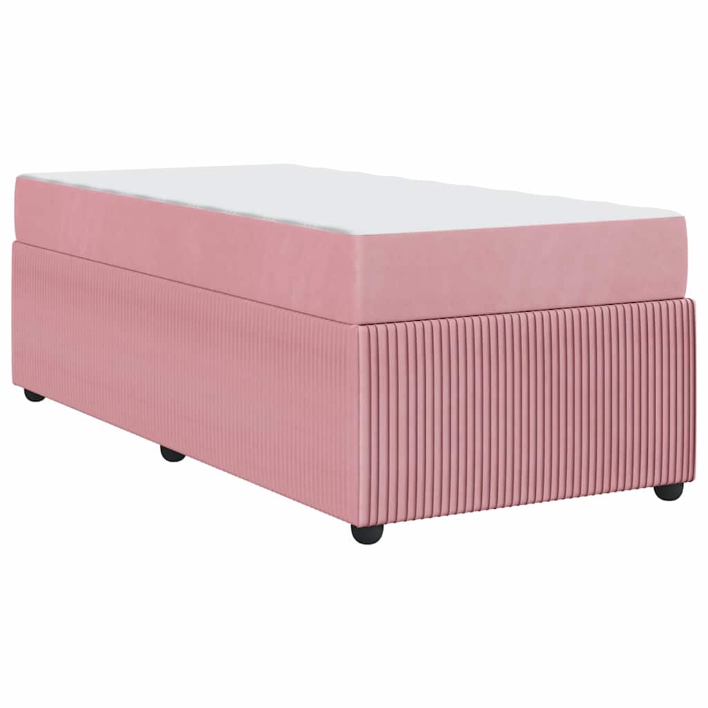 Struttura del letto con materasso Rosa 90 x 200 cm Tessuto | homemem39