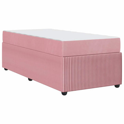 Struttura del letto con materasso Rosa 90 x 200 cm Tessuto | homemem39