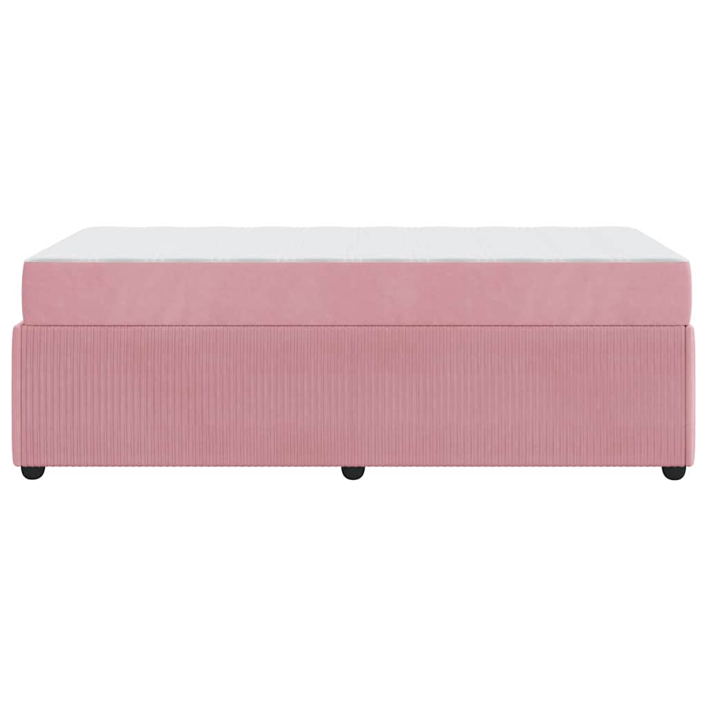 Struttura del letto con materasso Rosa 90 x 200 cm Tessuto | homemem39