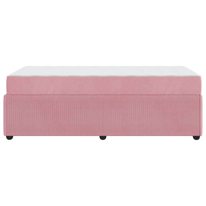 Struttura del letto con materasso Rosa 90 x 200 cm Tessuto | homemem39