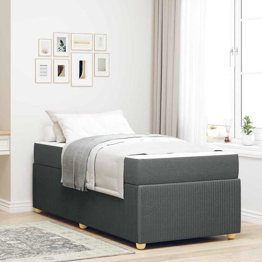 Struttura del letto Grigio scuro 100 x 200 cm Tessuto | homemem39
