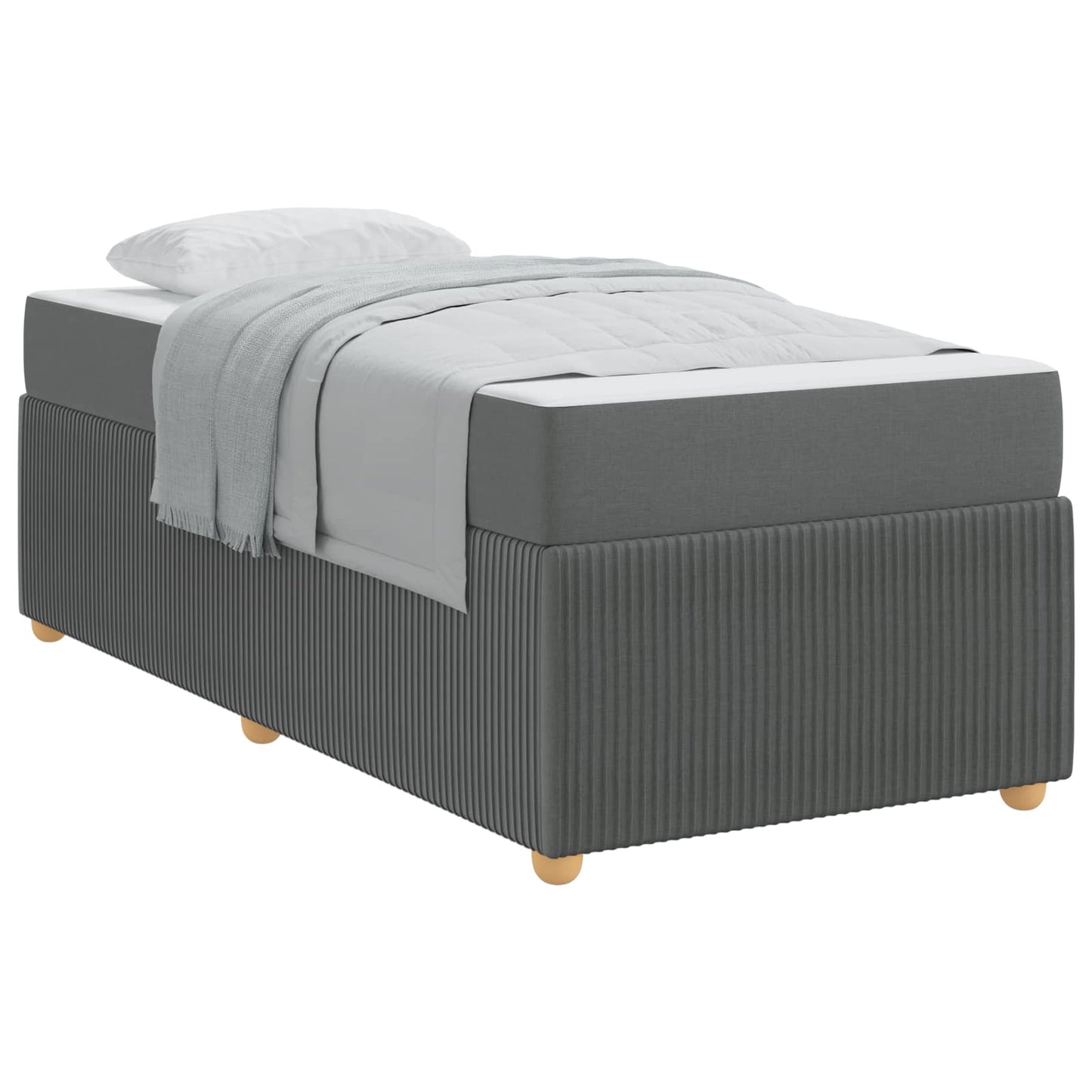 Struttura del letto Grigio scuro 100 x 200 cm Tessuto | homemem39
