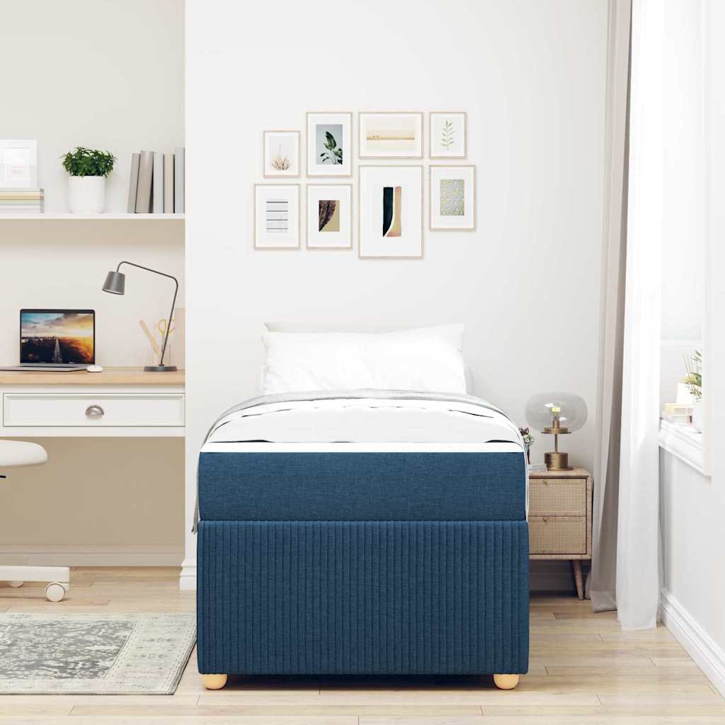 Struttura del letto con materasso Blu 100 x 200 cm Tessuto | homemem39