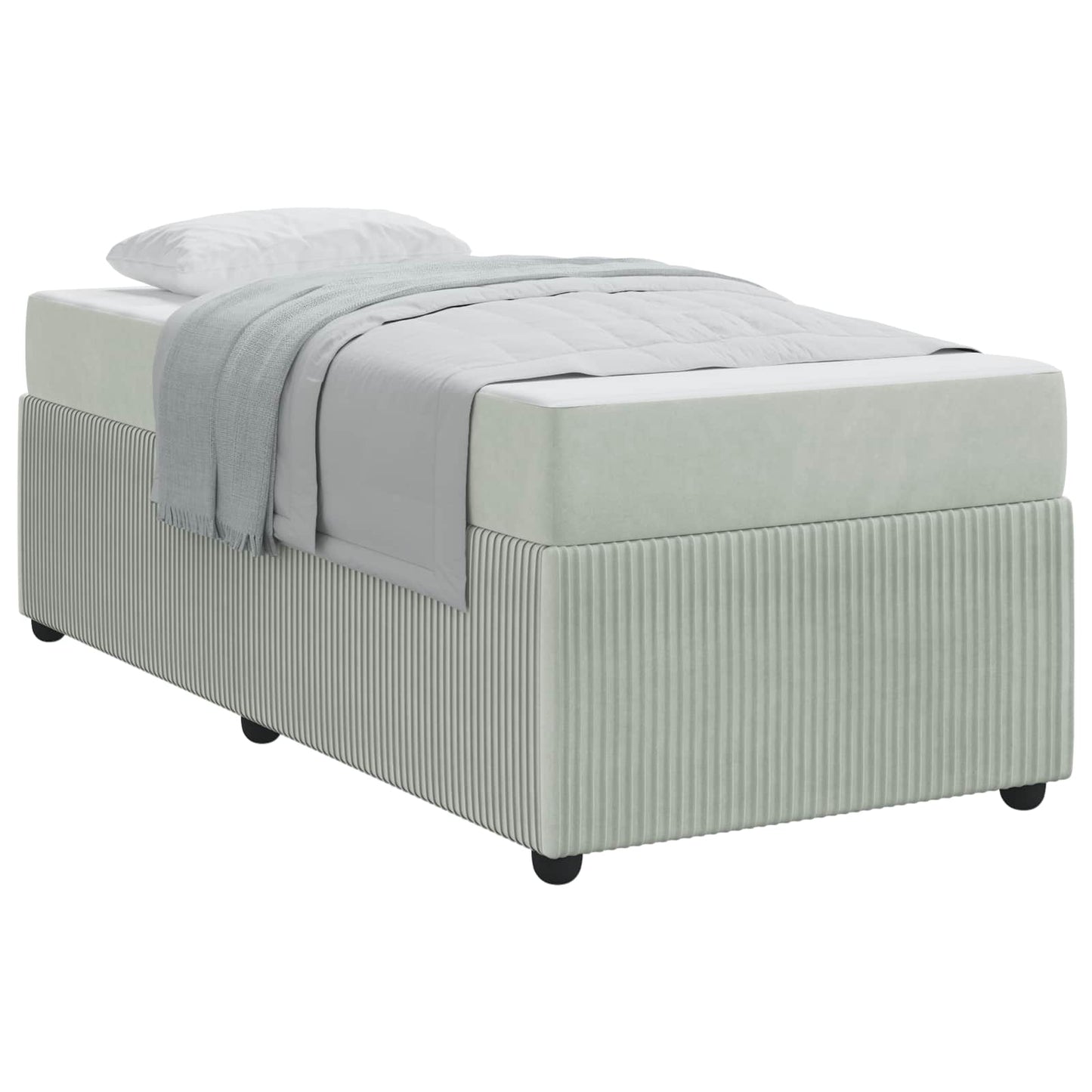 Struttura del letto Grigio chiaro 100 x 200 cm Tessuto | homemem39
