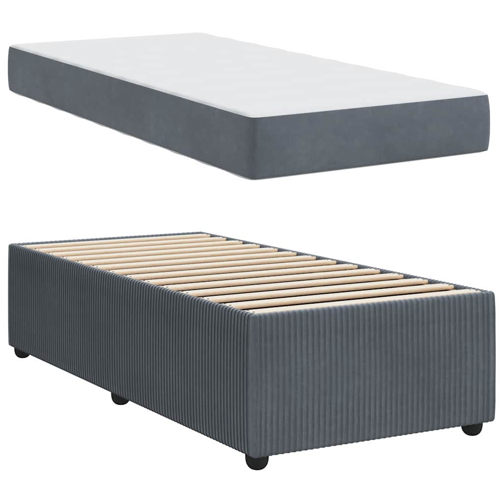 Struttura del letto Grigio scuro 100 x 200 cm Tessuto | homemem39