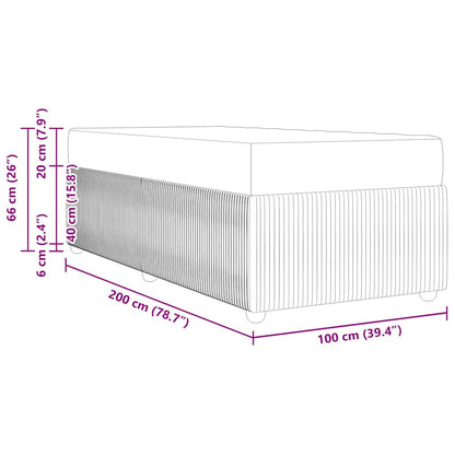 Struttura del letto Grigio scuro 100 x 200 cm Tessuto | homemem39