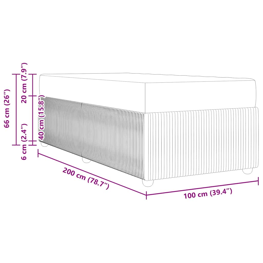 Struttura del letto Grigio scuro 100 x 200 cm Tessuto | homemem39