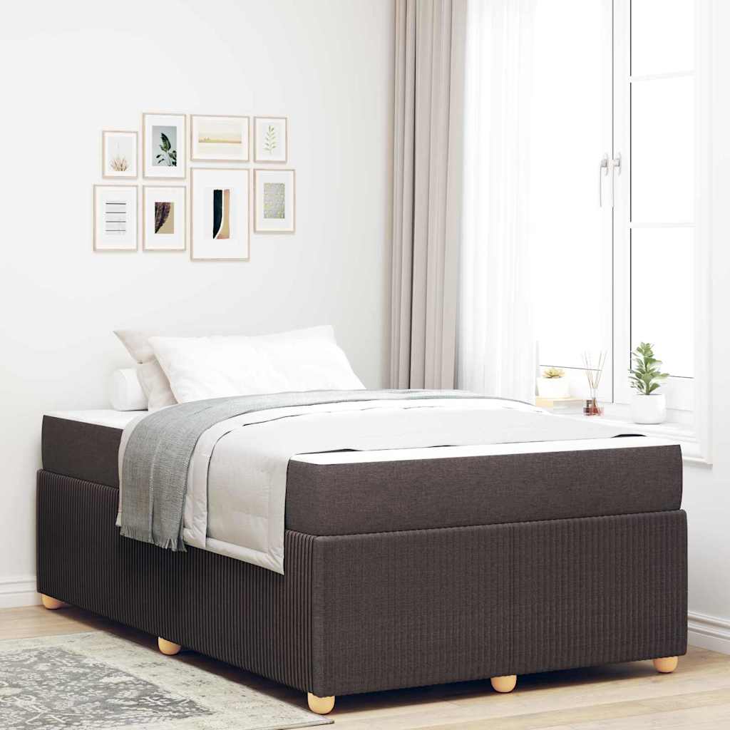 Struttura del letto Marrone Scuro 120 x 190 cm Tessuto