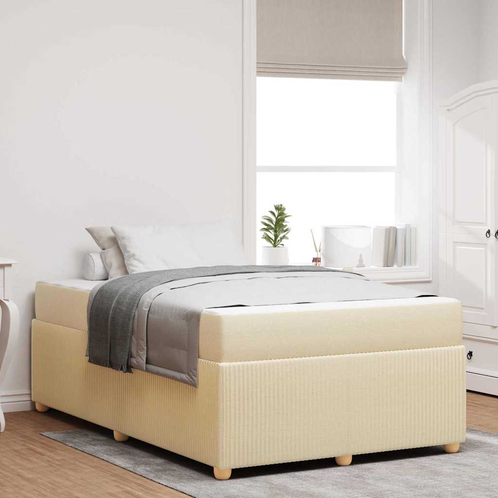 Struttura del letto con materasso Crema 120 x 190 cm Tessuto | homemem39