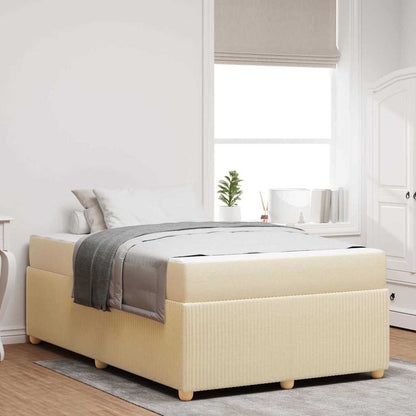 Struttura del letto con materasso Crema 120 x 190 cm Tessuto | homemem39