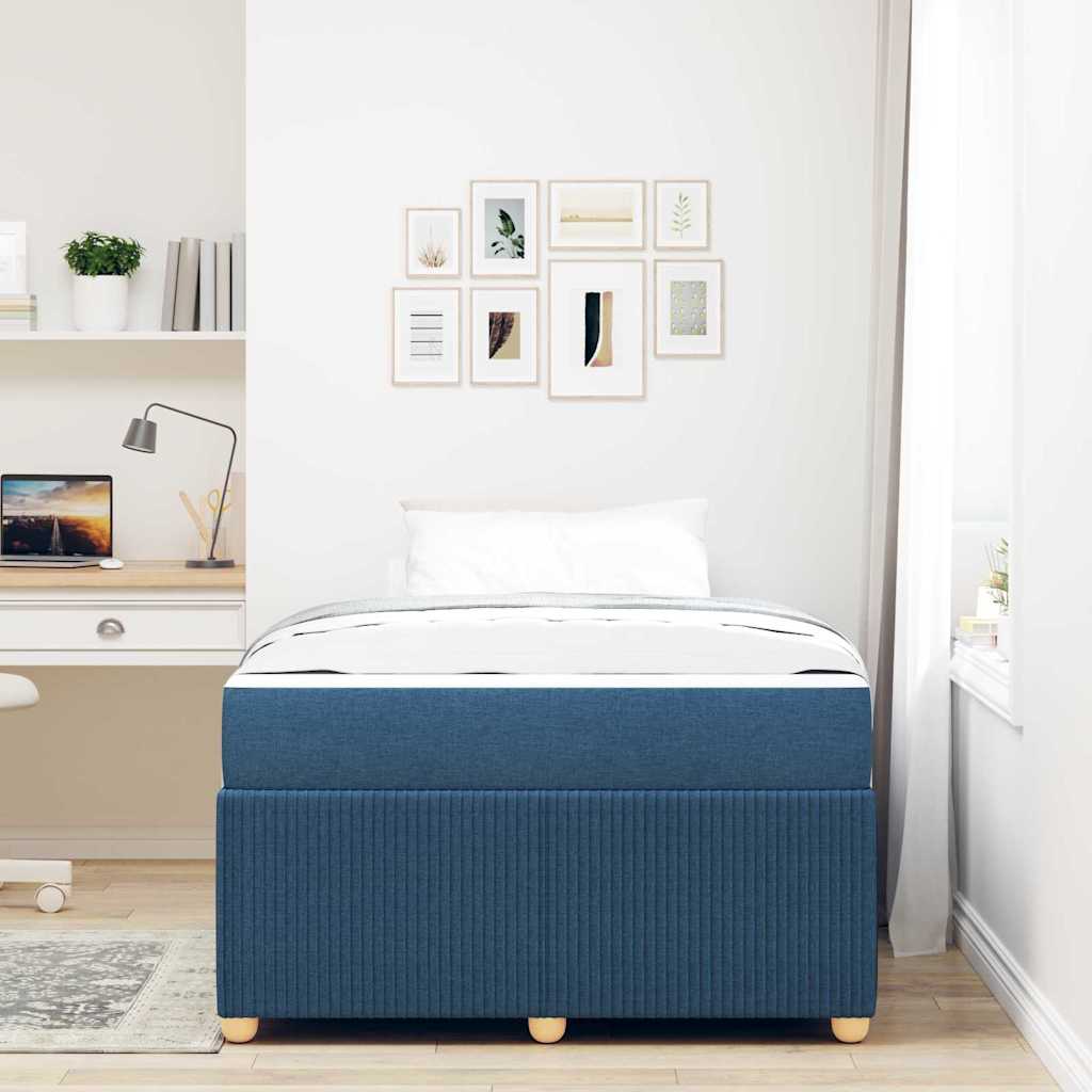 Struttura del letto con materasso Blu 120 x 190 cm Tessuto | homemem39