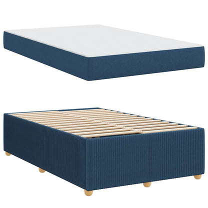 Struttura del letto con materasso Blu 120 x 190 cm Tessuto