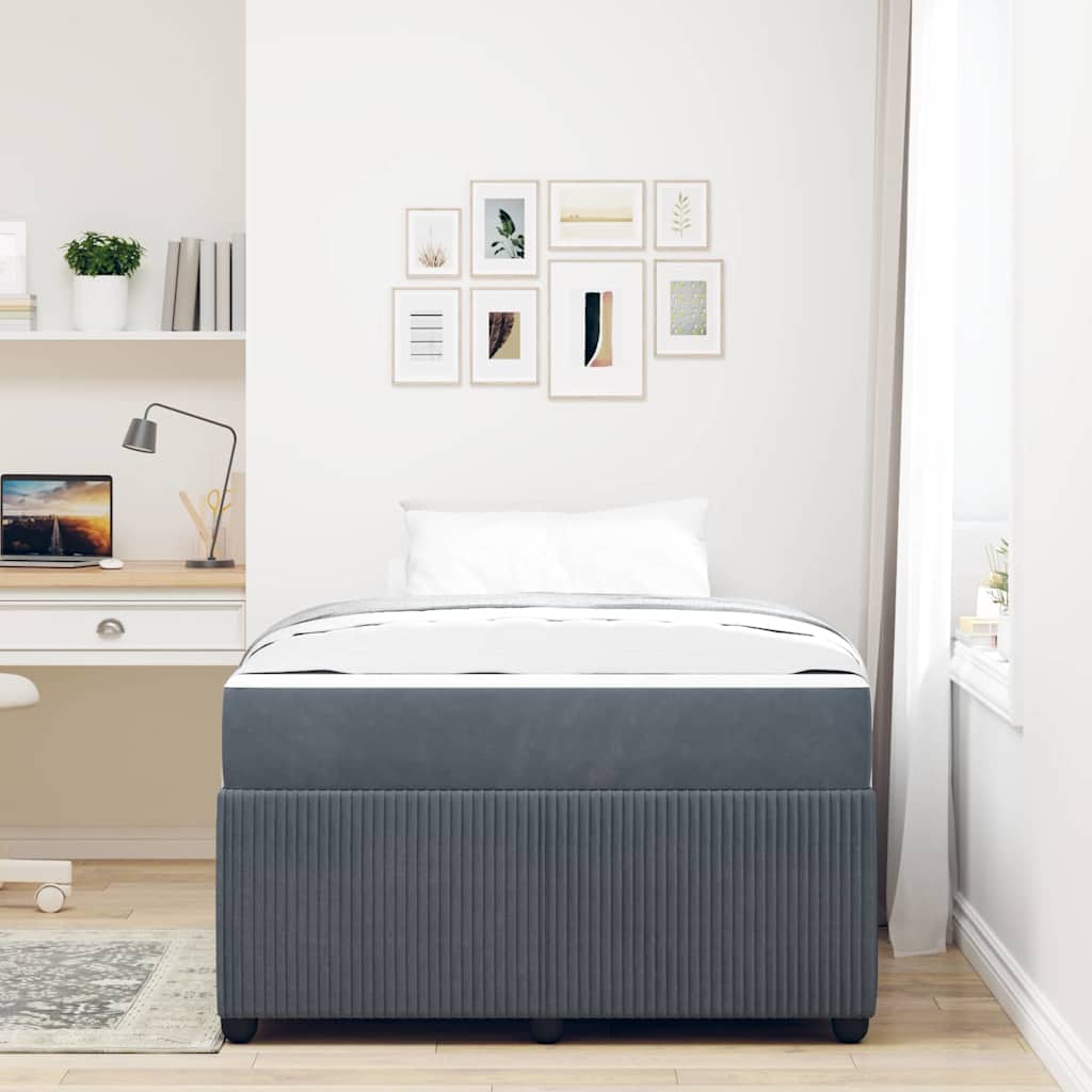 Struttura del letto Grigio scuro 120 x 190 cm Tessuto | homemem39