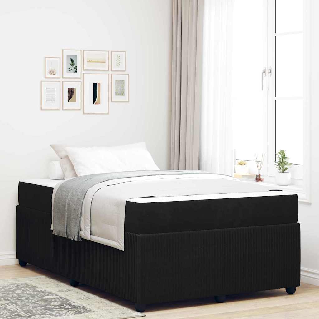 Struttura del letto con materasso Nero 120 x 190 cm Tessuto