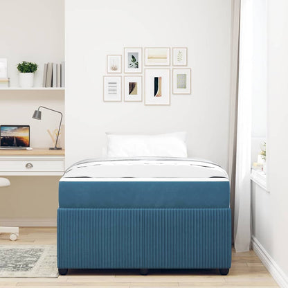Struttura del letto con materasso Blu 120 x 190 cm Tessuto | homemem39