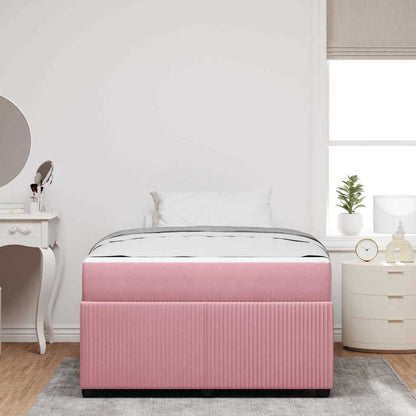 Struttura del letto con materasso Rosa 120 x 190 cm Tessuto | homemem39