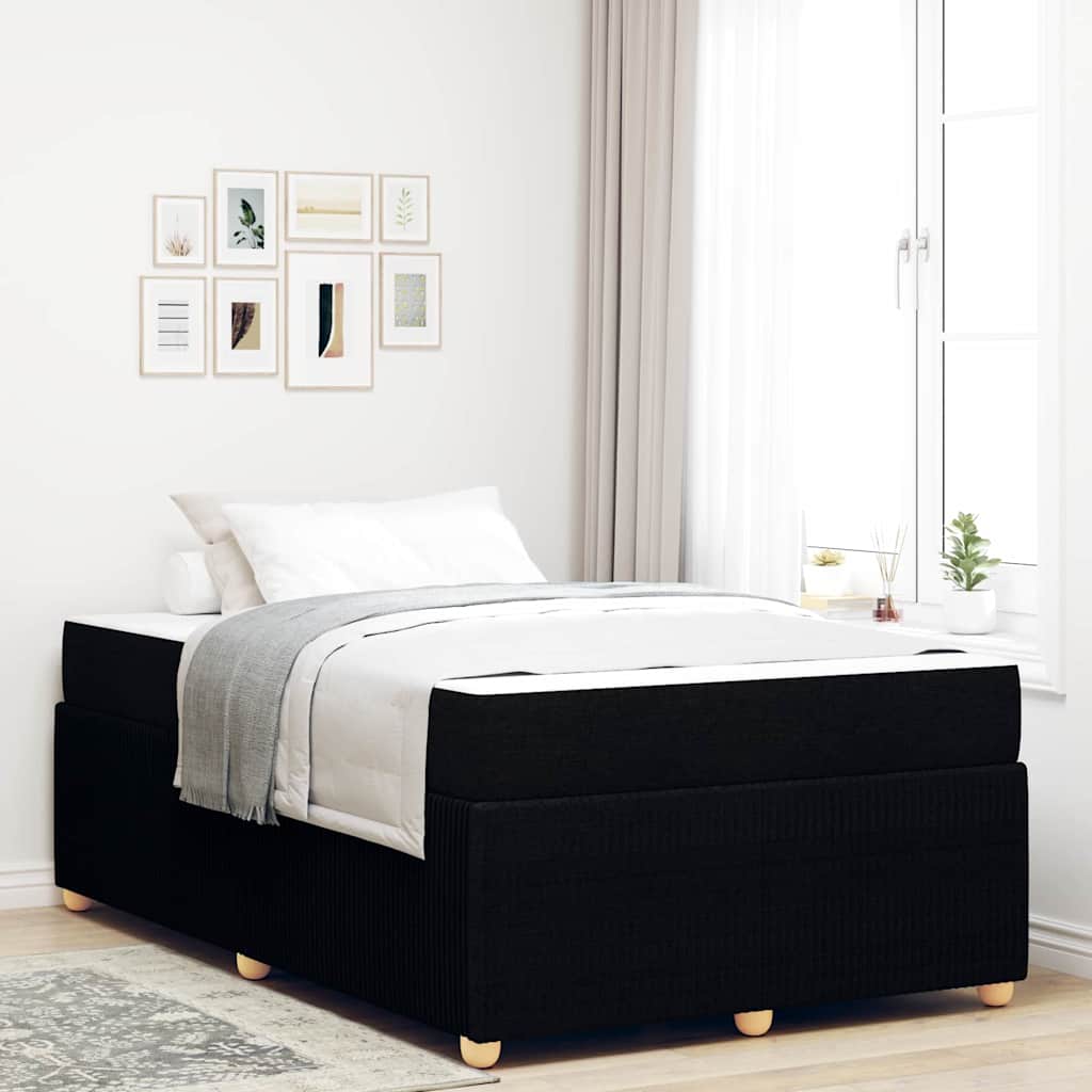 Struttura del letto con materasso Nero 120 x 200 cm Tessuto | homemem39