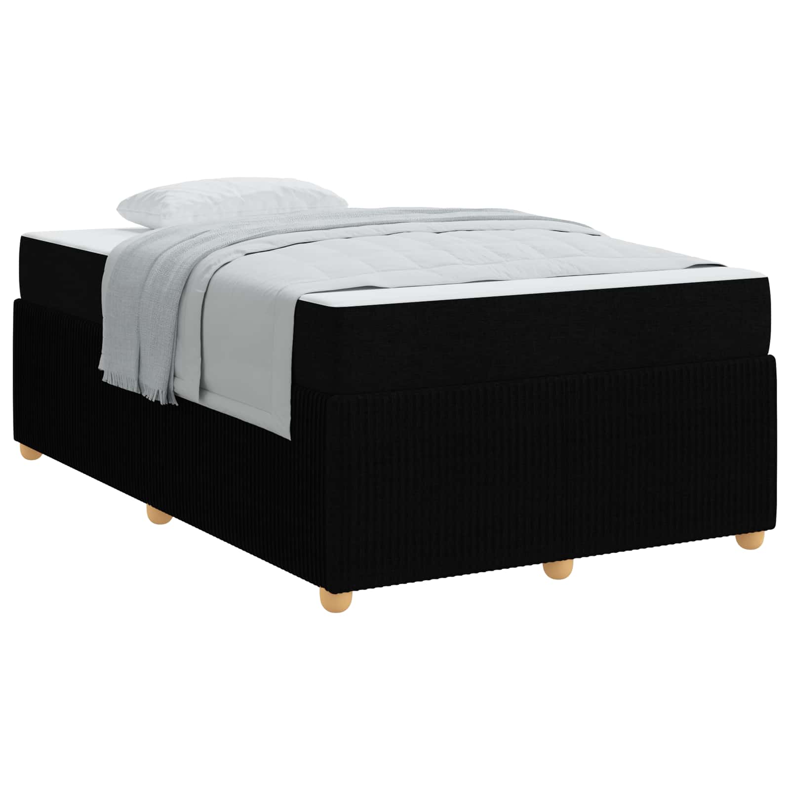 Struttura del letto con materasso Nero 120 x 200 cm Tessuto | homemem39